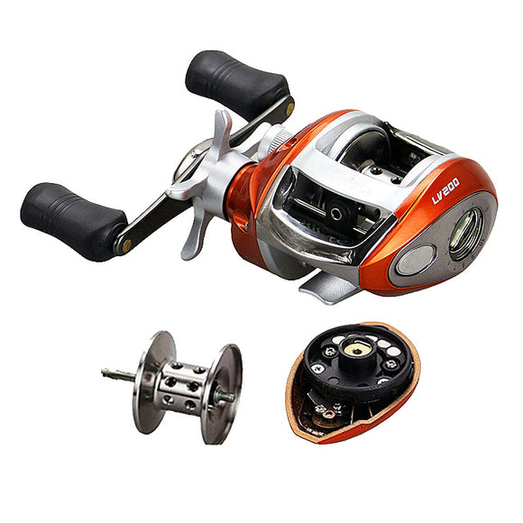 ZANLURE LV200/201 6.2:1 12+1BB Stainless Steel Baitcasting Fishing Reel Left / Right Water Drop Fishing Wheel