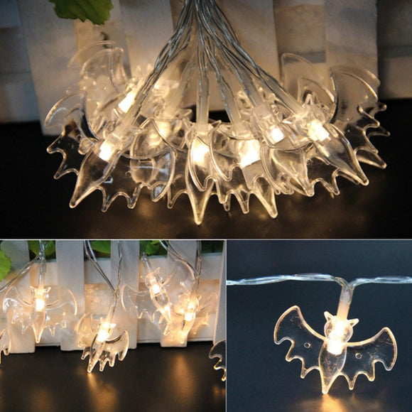 Battery Powered 10LEDs Warm White Bat Fairy String Light for Christmas Halloween