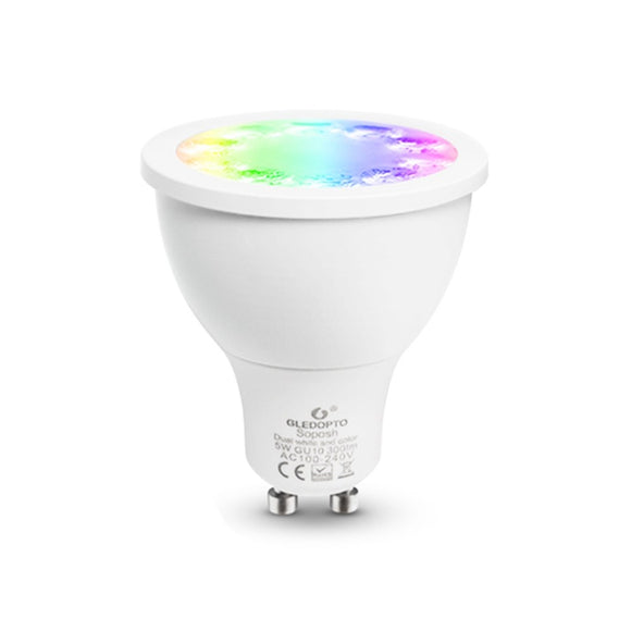 GLEDOPTO GL-S-007Z AC100-240V ZIG.BEE ZLL RGBCCT GU10 5W LED Spotlight Bulb Work with Amazon Echo