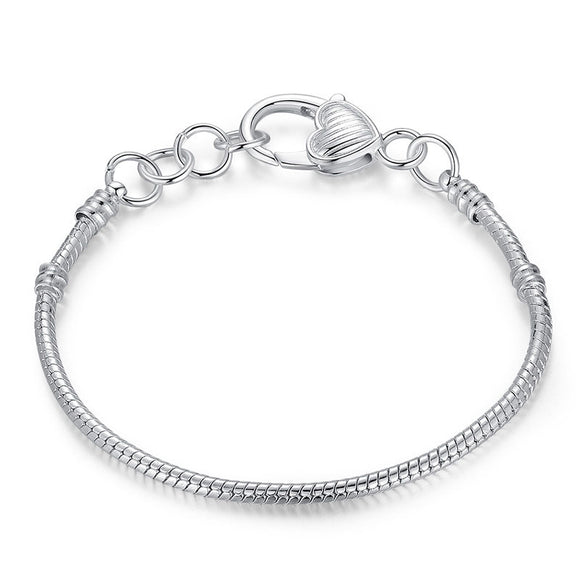 Simple Bracelet Serpent Bone Pattern Love Buckle Elegant Adjustable Jewelry for Women