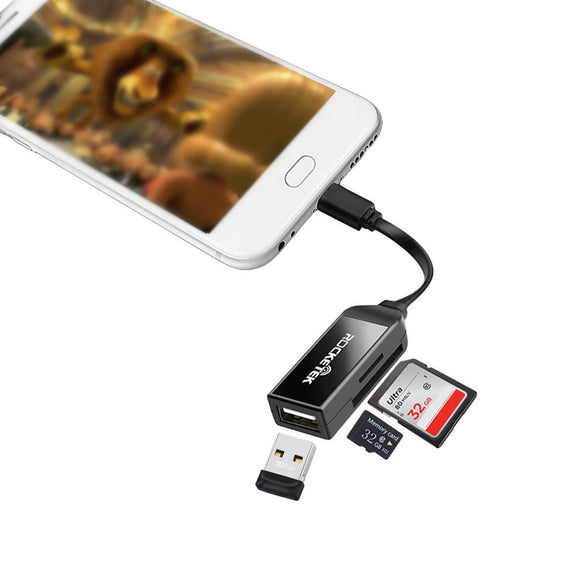 Rocketek Type-c OTG USB 2.0 Camera Card TF Memory Card Reader Adapter for MacBook Xiaomi Cell Phone