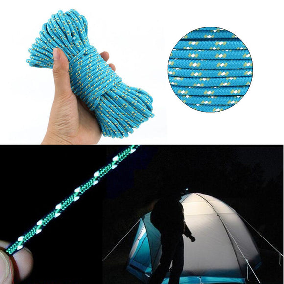 IPRee Dacron 20m Camping Tent Rope Light-reflective High-strength Outdoor 16 Strands Paracord