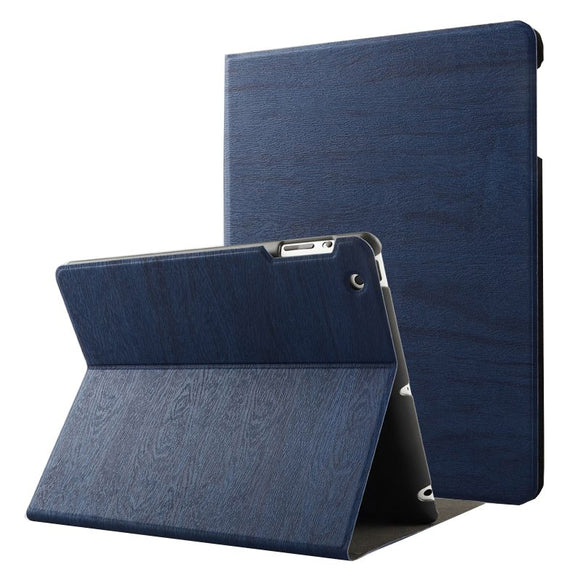 Wood Grain Pattern Smart Sleep Kickstand Case For iPad 2/3/4