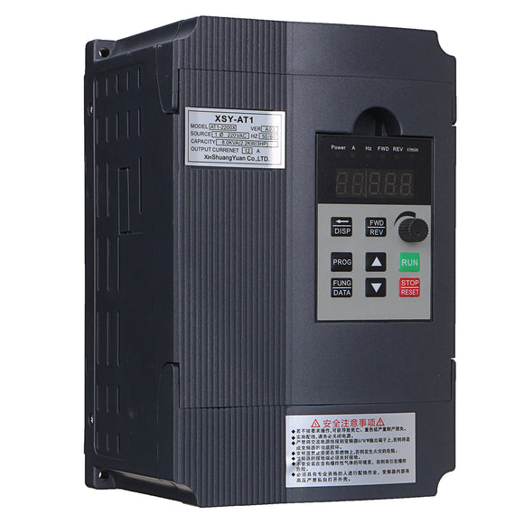2.2KW 12A 220V 1PH In 3PH Out Variable Frequency Converter Drive Inverter V/F Vector Control