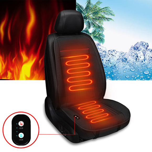 12V 2 in 1 Heating + Blowing Car Seat Cover Cushion Air Ventilated Fan Condition Cooler Heated Summer Winter Use