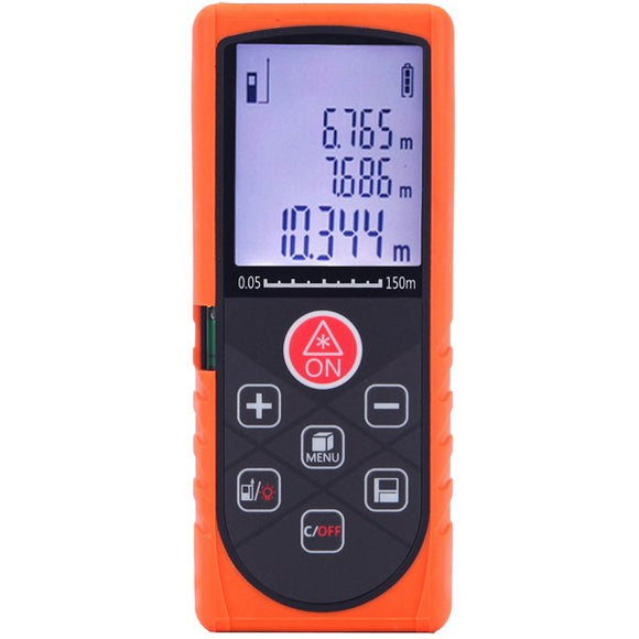 KXL-Q1520 150M Digital Laser Distance Meter Rangefinder with Backlight Level Bubble