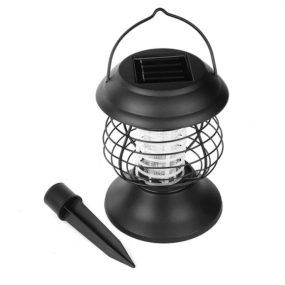 Outdoor Camping LED Solar Mosquito Killer Lamp Dispeller Repeller Bug Insect Zapper Pest Trap Light
