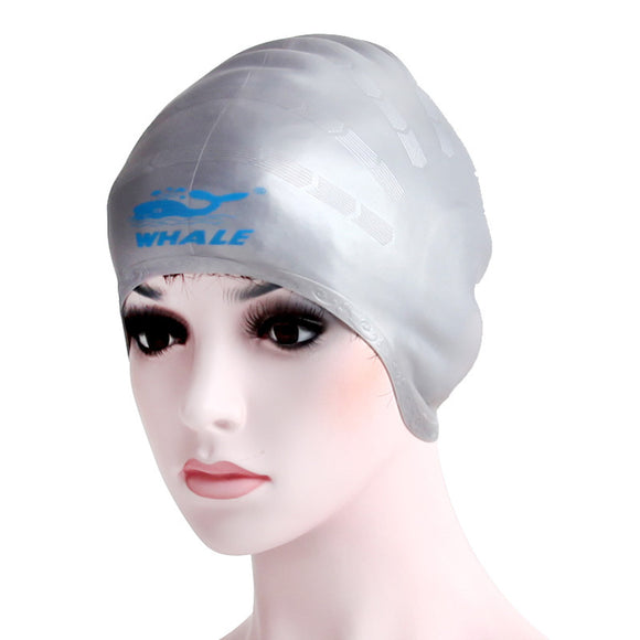 Whale Hooded Swimming Cap Wrap Ear Not Sticky Silicone Summer Diving Water Sports Cap