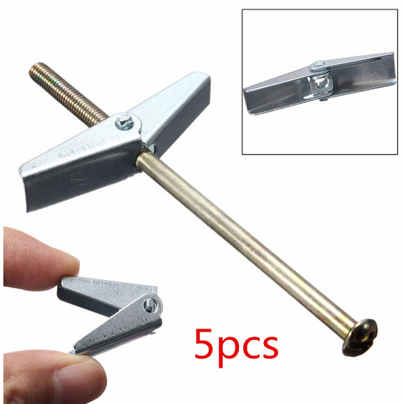 5Pcs M5x100MM Plate Board Fixings Umbrella Hexagon Expansion Screws Hollow Wall Anchors