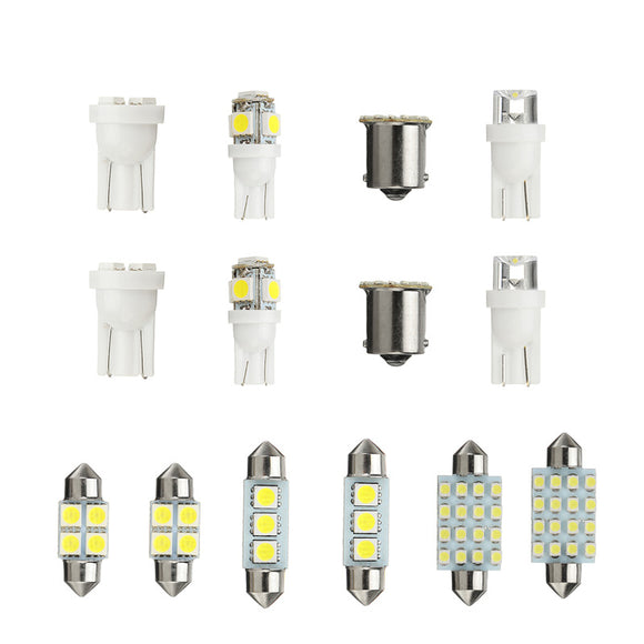 14PCS LED Interior Lights Kit T10 1157 36mm  Festoon Dome License Plate Bulbs White