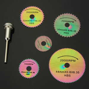 Drillpro SW-B4 6pcs HSS Circular Saw Blades Set Colored Saw Blades for Rotary Tools
