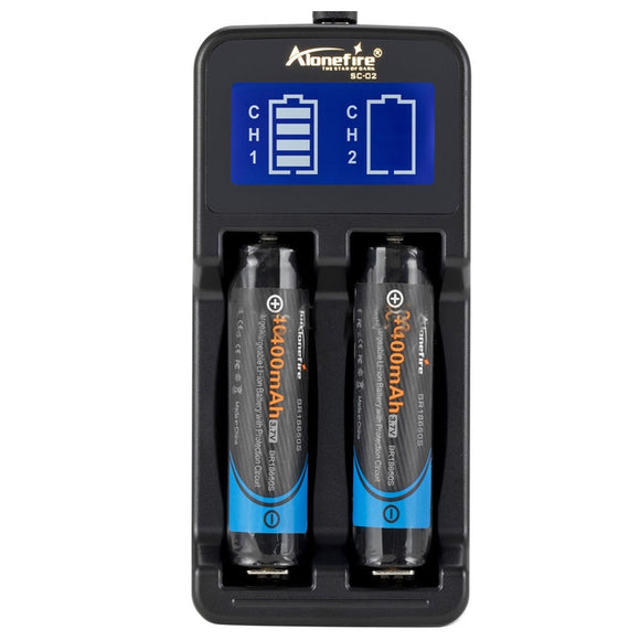 AloneFire SC-02 18650 18500 Battery Charger For Li-ion Ni-MH Ni-CD 10440 14500 16340 AA AAA AAAA 3.7V 1.2V LCD Battery Charger