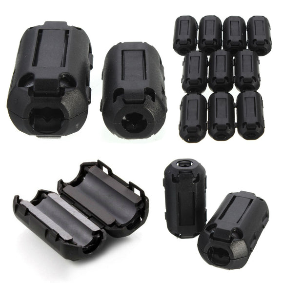 10Pcs  Black EMI RFI Noise Core Filter Cutting Noise on Cables 7mm
