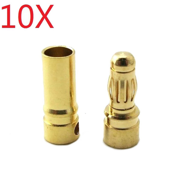 10 Pair 5.5mm Gold Bullet Connector Banana Plug For ESC Battery Motor