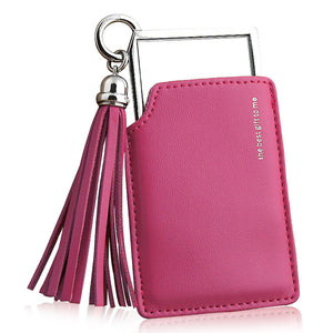 Mini Portable Makeup Mirrors with Tassels Case Mini Pocket Cosmetics Mirror Novelty Compact