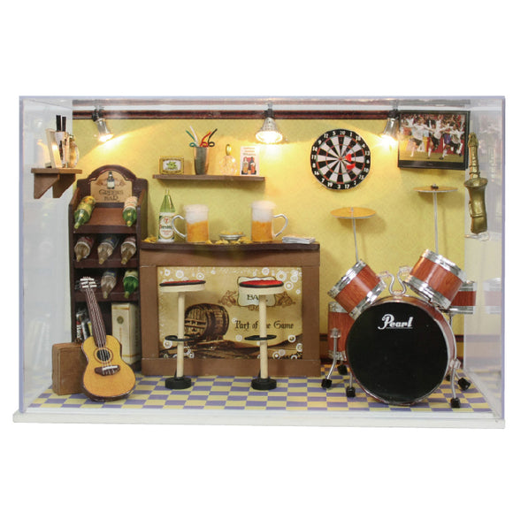 Cuteroom DIY Doll House Handmade Wooden  Miniature Home Decoration  Furniture Bar