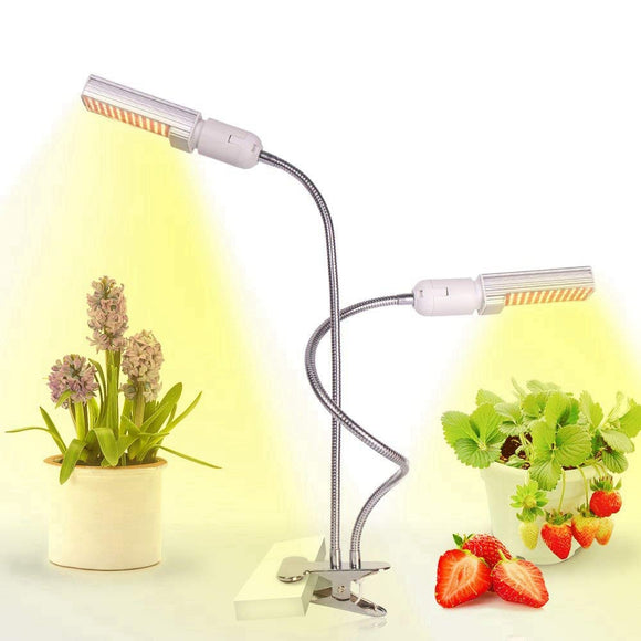 45W Full Spectrum 88 LED Plant Grow Light Dual Head Clip Gooseneck Lamp for Indoor Seedling Blooming Fruiting