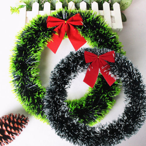Christmas Decorations 35CM Green Side / White Side of The Bow Knots Madder Wreath Wall Door Ornament