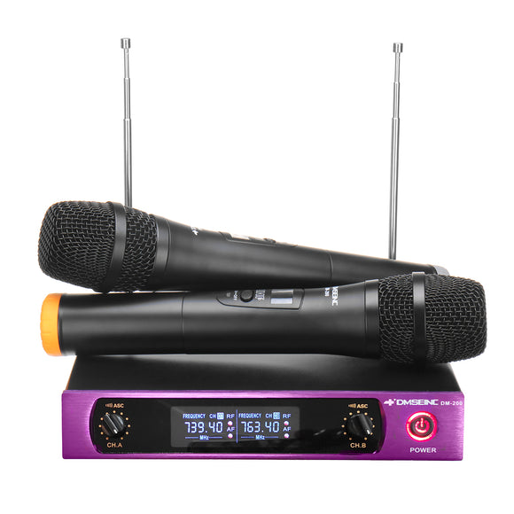 DM-100 613-870MHz UHF Wireless Cordless Microphone System Karaoke KTV Microphone