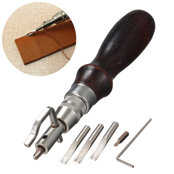 Leather Craft Punch Tools Kit Stitching Carving Working Sewing Saddle Groover