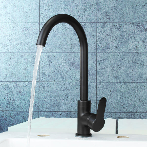 Black Copper Kitchen Faucet 360 Rotation Single Lever Hot & Cold Water Basin Sink Mixer Tap