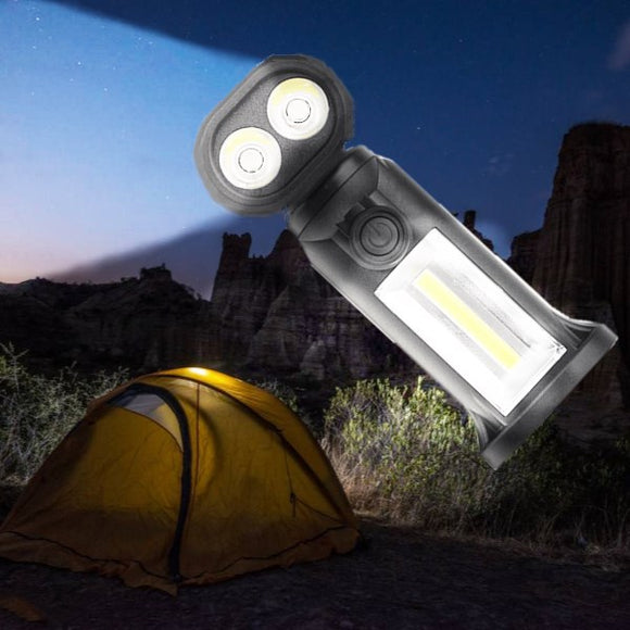 Multi-function Magnetic White Light Outdoor Work Light 2 in 1 Battery Powered Camping Lamp