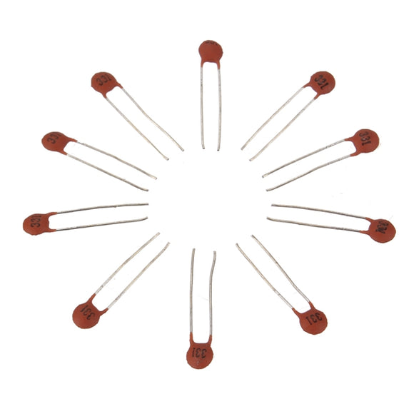 300pcs 30 Values 2PF-0.1UF 50V Ceramic Capacitor Pack DIY Electronic Component Kit 10pcs Each Value