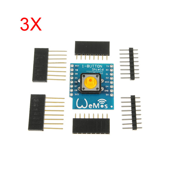 3Pcs WeMos 1-Button Shield For WeMos D1 Mini Button