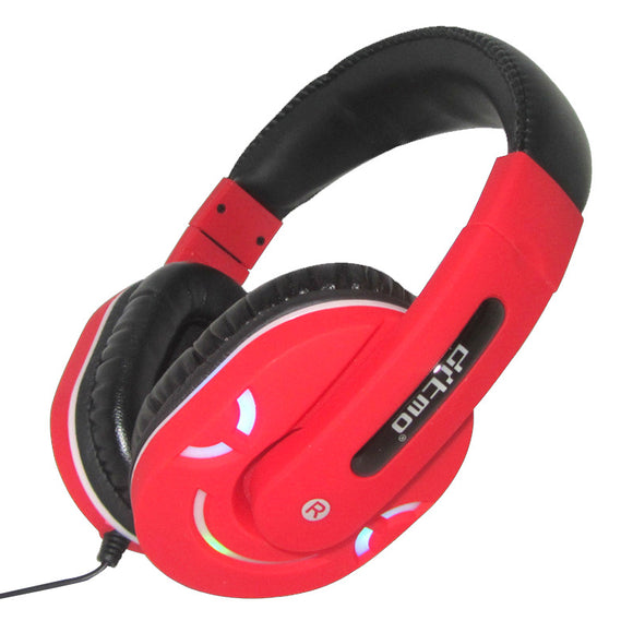 Flexible Gaming Headphone 3.5mm Wired LED Light Heavy Bass Stereo Headphone Over Ear Headset