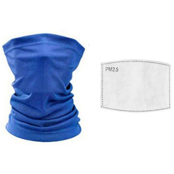 Kids Blue Head Face Neck Gaiter Tube Bandana Scarf Cover  Carbon Filters For Motorcycle Racing Outdoor Sports