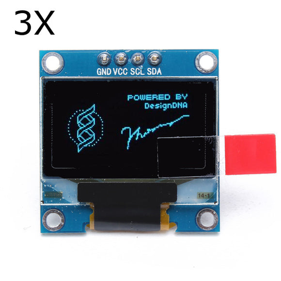 3Pcs 0.96 Inch 4Pin IIC I2C Blue OLED Display Module For Arduino