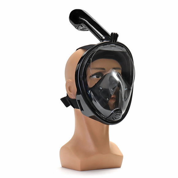 180 Viewing Area Full Dry Snorkeling Mask 185x150x188mm Fog Resistant Adjustment Diving Mask with a Camera Base