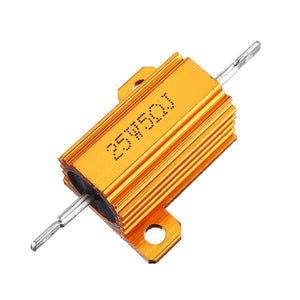 RX24 25W 5R 5RJ Metal Aluminum Case High Power Resistor Golden Metal Shell Case Heatsink Resistance Resistor