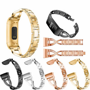 Bakeey Stainless Steel Watch Band Strap Replacement For Fitbit Charge 3