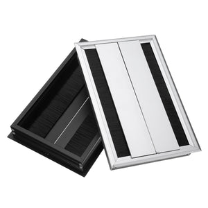 Desktop Socket Aluminum Box  Socket Outlet Box Cable Storage Box Hidden Tabletop Clamshell Wire Box