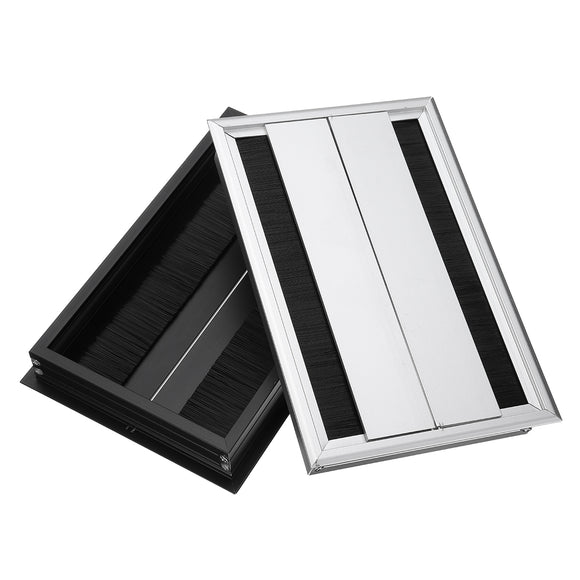 Desktop Socket Aluminum Box  Socket Outlet Box Cable Storage Box Hidden Tabletop Clamshell Wire Box