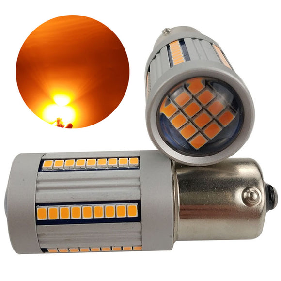 2PCS 66W 1156 BAU15S LED Bulb Turn Signal Light Canbus Decoding Amber Lamp Super Bright