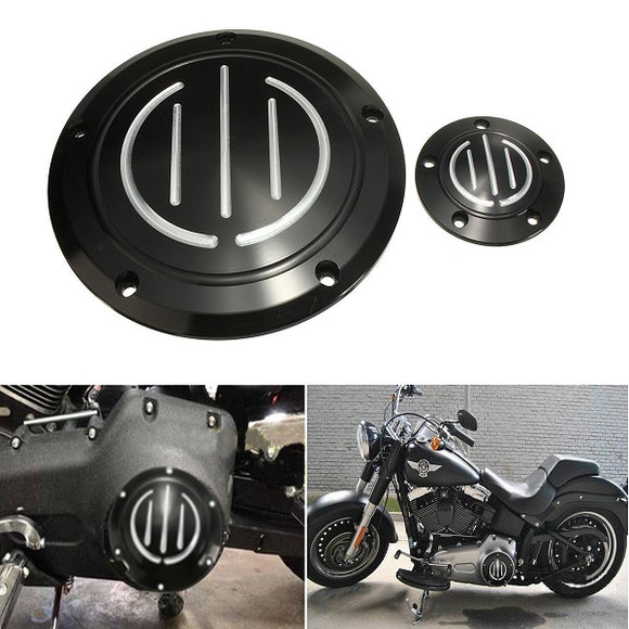 Derby Timer Timing Covers Black For Harley Dyna FLHR Road King Softail FLD