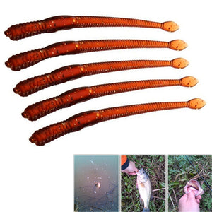 Soft Maggots Luminous Tail Bait Lures Fishing Bionic Silicone Prosthesis Worm