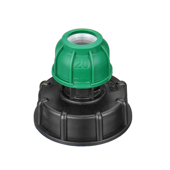 S60x6 1/2'' 3/4'' 1'' IBC Tank Drain Adapter Thread Outlet Tap Water Connector Replacement Green PP Ball Valve Fitting Parts for Home Garden