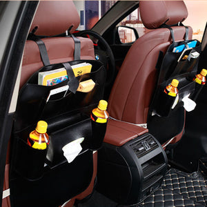 54x40cm Car Seat Back Bag Organizer Storage iPad Phone Holder Multi Pocket PU Leather