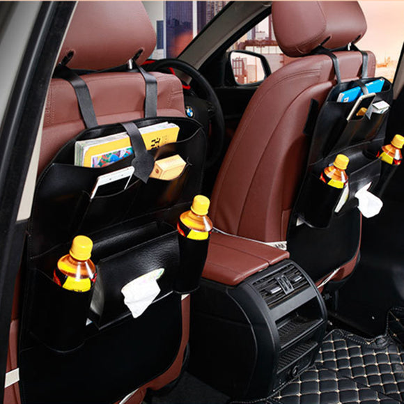 54x40cm Car Seat Back Bag Organizer Storage iPad Phone Holder Multi Pocket PU Leather