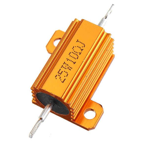 RX24 25W 10R 10RJ Metal Aluminum Case High Power Resistor Golden Metal Shell Case Heatsink Resistance Resistor