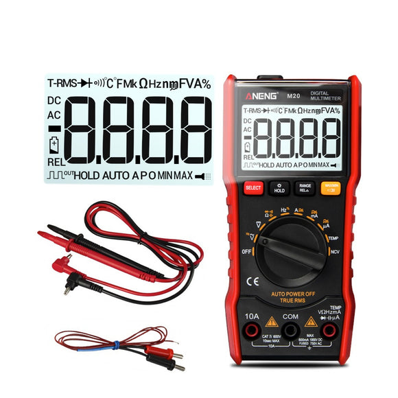 ANENG M20 True RMS 6000 Counts Dispaly Automatic Range Digital Multimeter AC/DC Current and Voltage Frequency Capacitance Diode Resistance Continuity Temperature Test