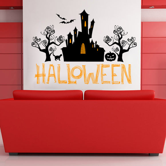 Hallowen Welcom House Glass Window Decor Wall Sticker Party House Home Decoration Creative Decal