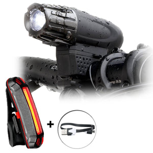BIKIGHT Waterproof USB Rechargeable Bike Front Light Taillight Set