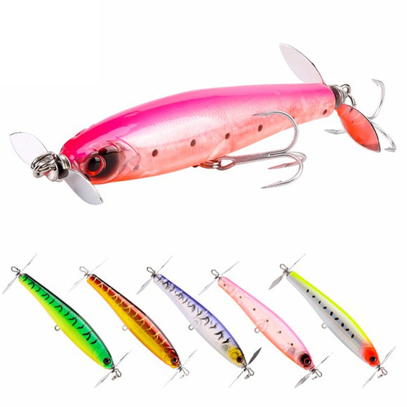SeaKnight SK034 5pcs/lot 14.5g 90mm Pencil Spinnerbait Fishing Lure Topwater Propeller Hard Bait Fis
