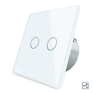 Livolo White Glass Touch Panel EU Standard Intermediate Switch VL-C702S-11