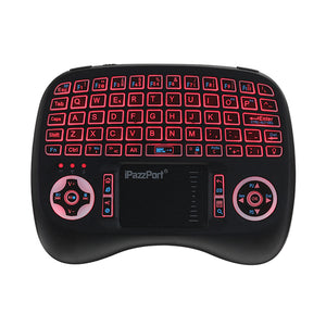 iPazzPort KP-810-21T-RGB Portuguese Three Color Backlit Mini Keyboard Touchpad Airmouse