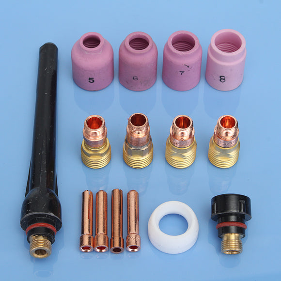 15Pcs TIG Welding Torch Porcelain Nozzles Stubby Gas Lens Kit For WP-17/18/26